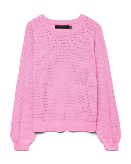 Vero Moda Pink Vmnewlexsun New Stitchy O-neck Pull. Ga
