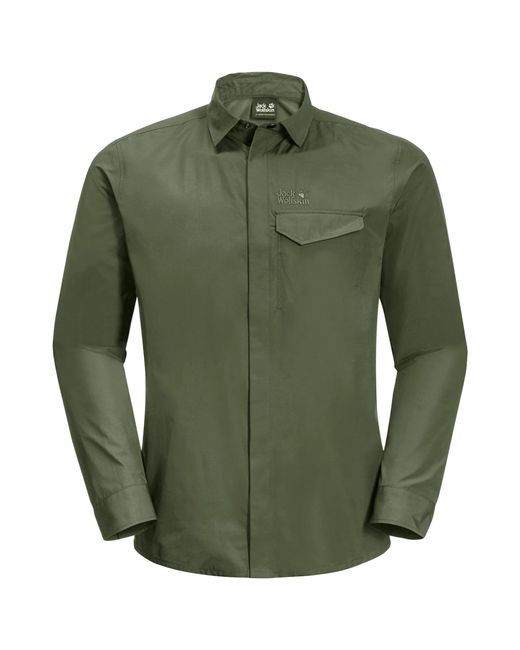 Jack Wolfskin Green Lakeside Roll-up Shirt M Jacket for men
