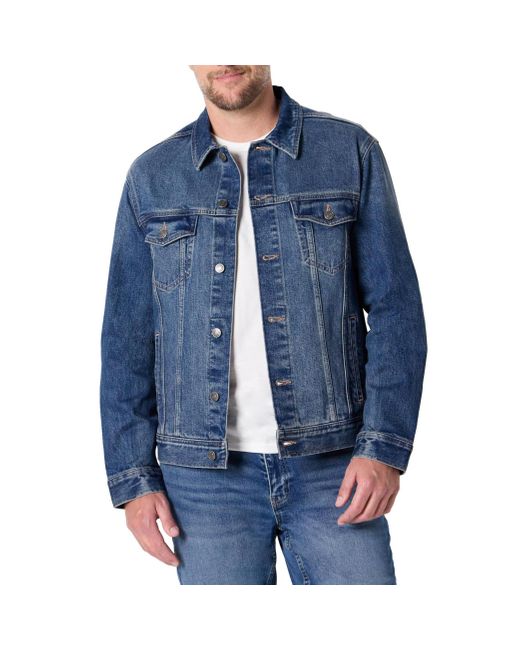 Amazon Essentials Blue Low-stretch Regular-fit Denim Jacket for men