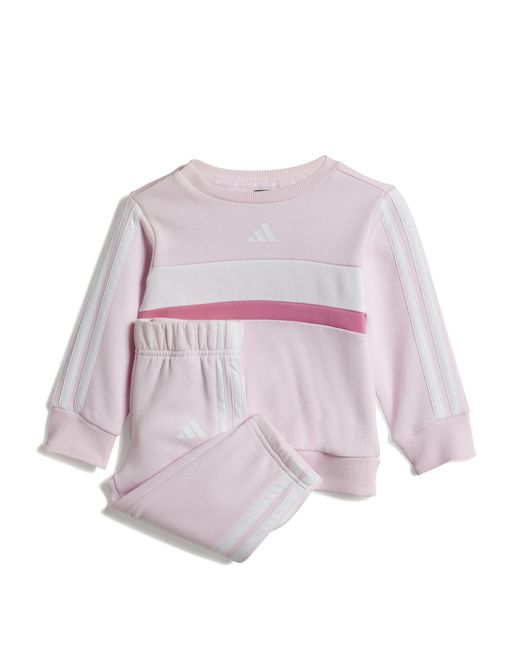 Adidas Bebé Seasonal Essentials Tiberio 3 Stripes Fleece Crew Set in het Purple