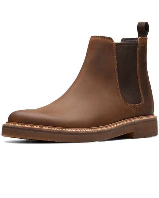 Clarks Brown Clarkdale Easy S Wide Fit Chelsea Boots 7 Tan for men
