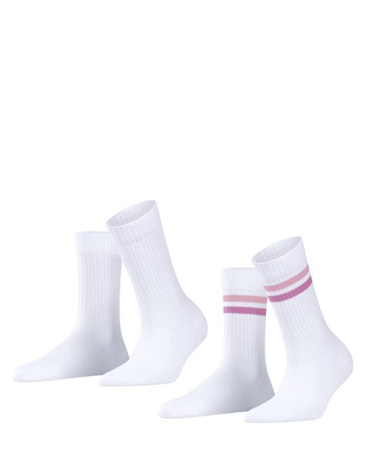 Esprit White Tennis Stripe 2-Pack Nachhaltige biologische Baumwolle einfarbig 2 Paar Socken