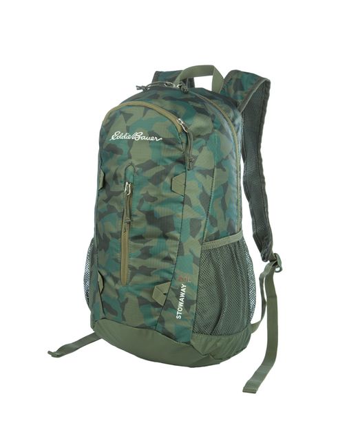Eddie Bauer Green Stowaway Packable 20l Backpack-made From Ripstop Polyester