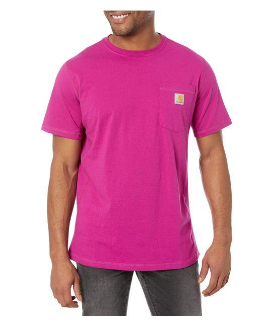 Carhartt Pink Force Relaxed Fit Midweight Short Sleeve Pocket Tee for men