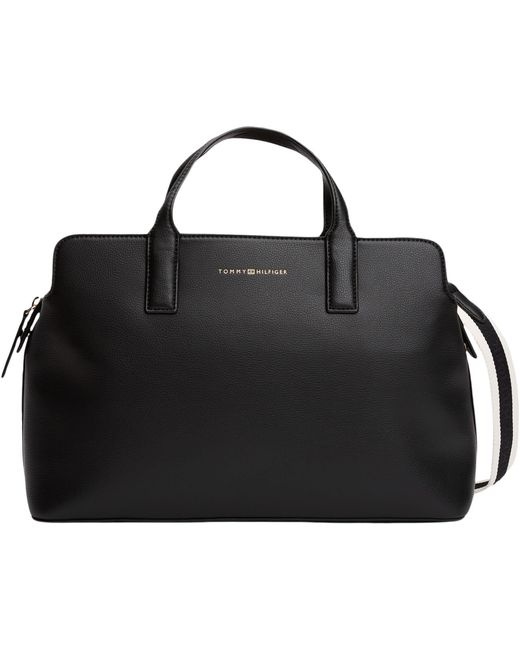 Bolso Satchel Mujer Logotape con correa Tommy Hilfiger de color Black