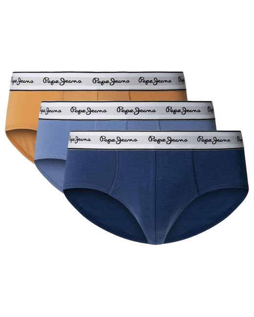 Pepe Jeans Solid Bf 3p Slips in het Blue voor heren