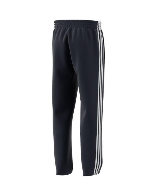 Adidas Blue Size Essentials Fleece Open Hem 3-stripes Pants for men