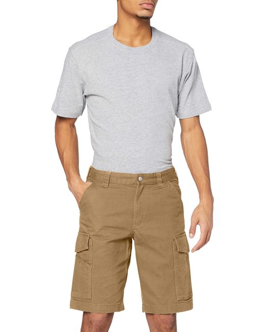 Carhartt Gray Mens Rugged Flex Relaxed Fit Canvas Cargo Work Utility Shorts for men