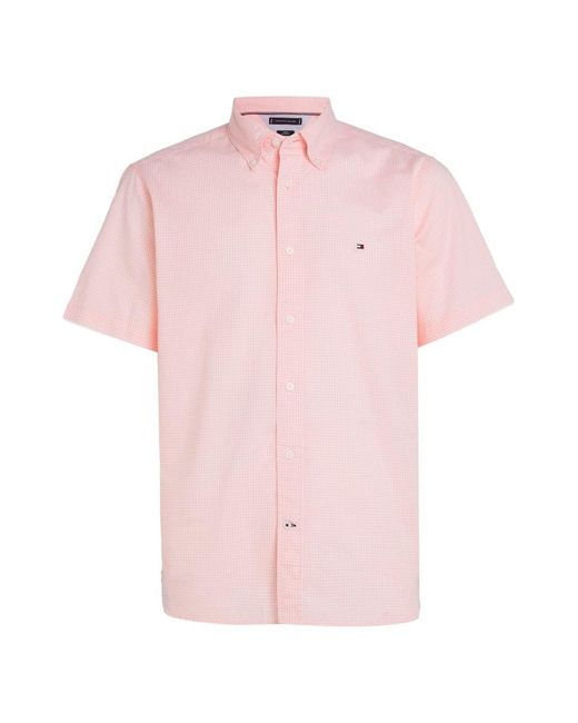 Tommy Hilfiger Flex Gingham Rf Shirt S/s Casual Shirts in het Pink voor heren