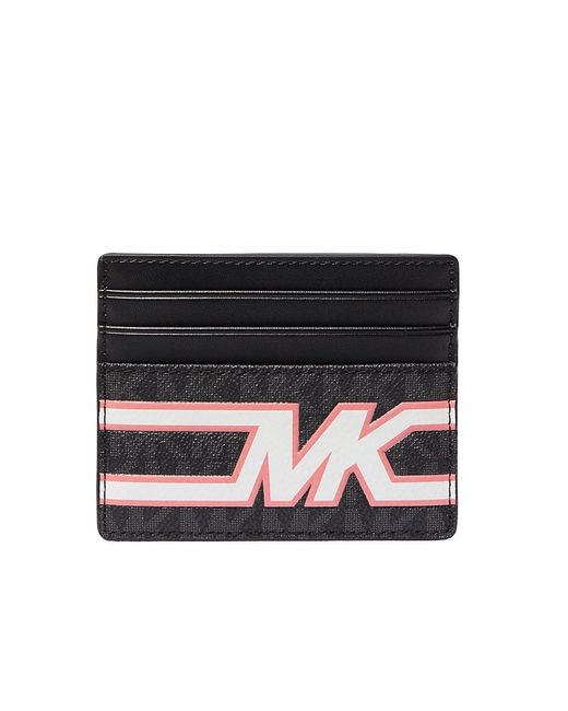 Michael Kors Black Cooper Graphic Logo Tall Leather Card Case