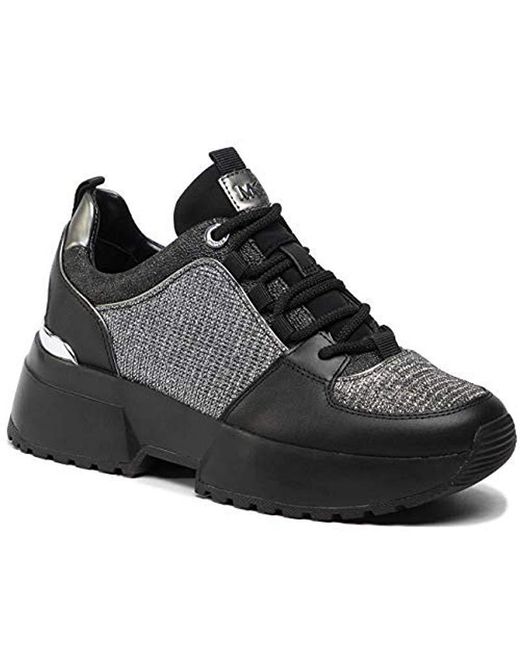 michael kors black glitter trainers
