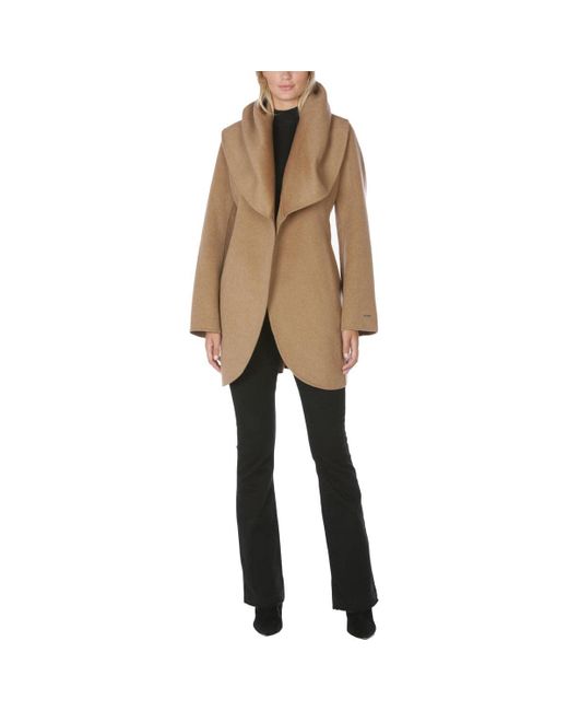 tahari double face wrap coat