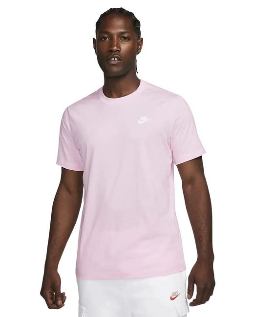 Nike Pink Sportswear Club Short Sleeve T-shirt for men