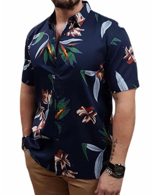 Superdry Vintage Hawaiian S/S Shirt Businesshemd, in Blue für Herren