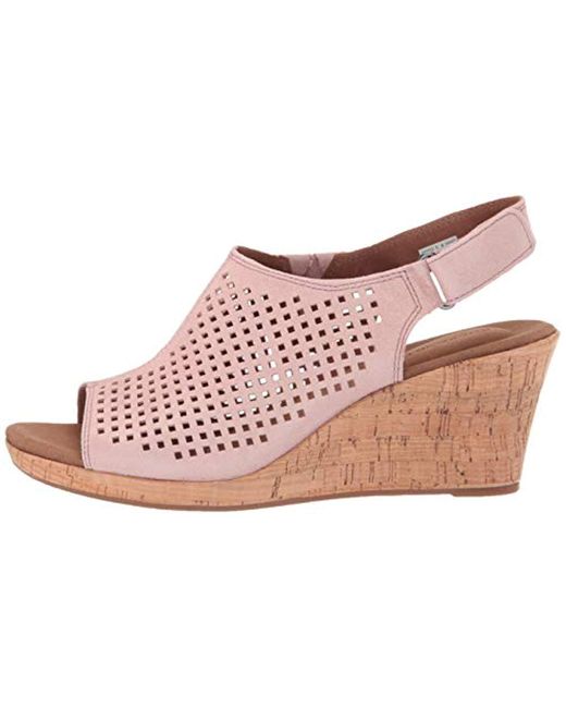 rockport women's briah perforated slingback wedges