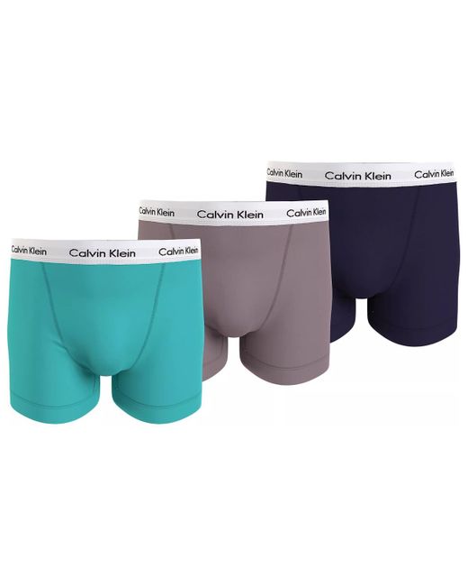 Calvin Klein Blue Boxer Short Trunks Stretch Cotton Pack Of 3 for men