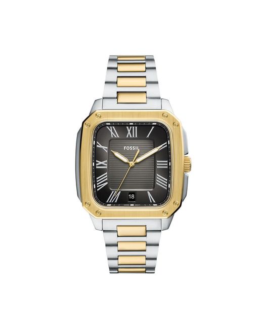 Fossil Analog Quarz Uhr mit Edelstahl Armband FS6123 in Metallic für Herren