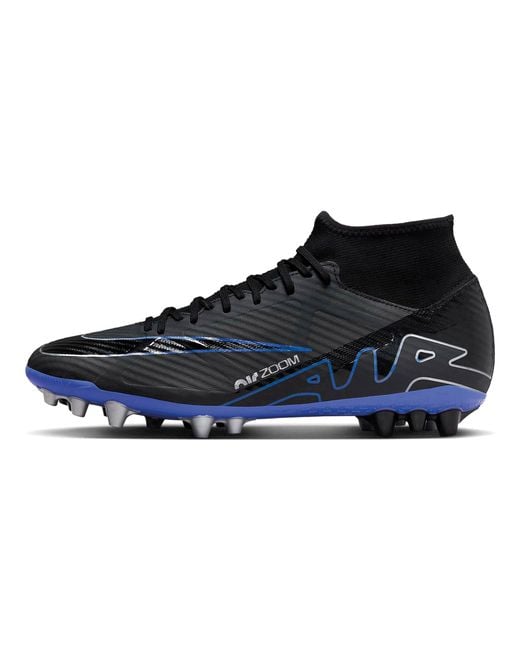 Nike Blue Mercurial Superfly 9 Academy Artificial-grass High-top Soccer Cleats for men