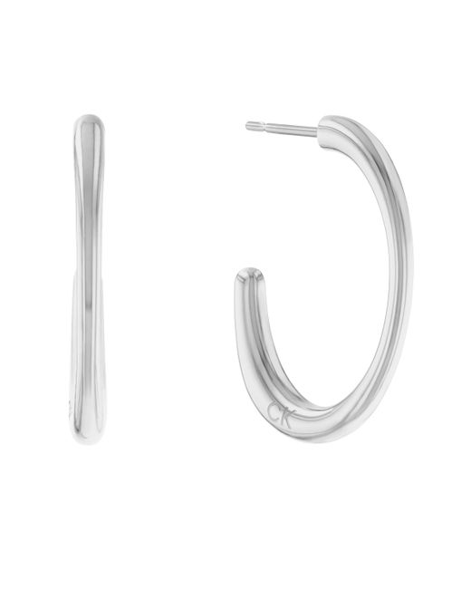 Calvin Klein Jewelry Stainless Steel Hoop Earrings in White | Lyst