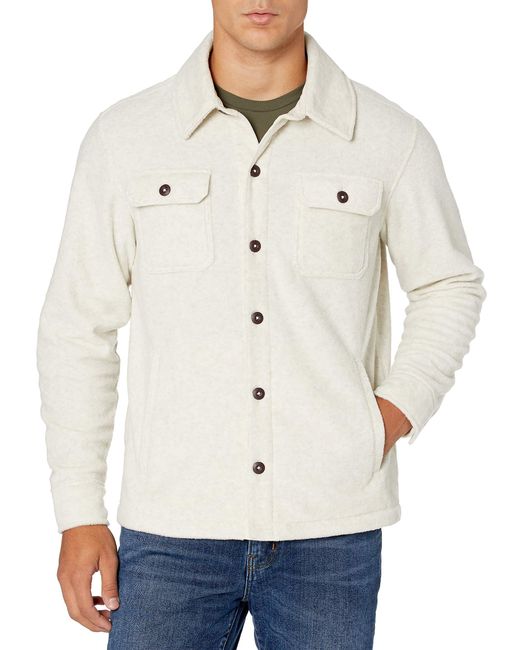Amazon Essentials Natural Long-sleeve Polar Fleece Shirt Jacket for men