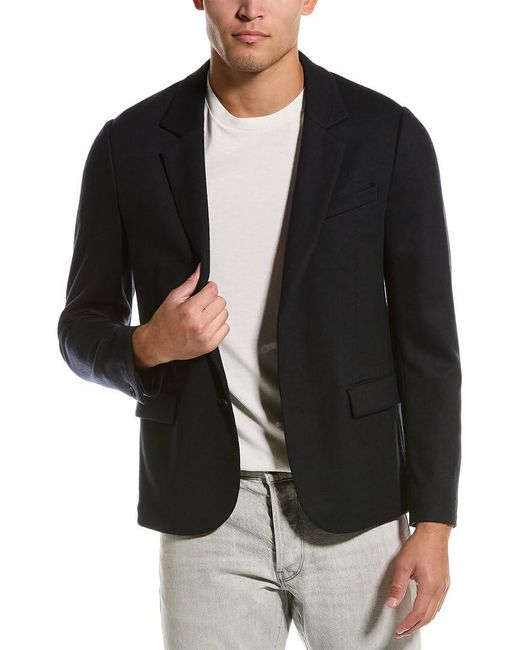 Vince Mens Blazer Wool Coat in Black for Men Lyst