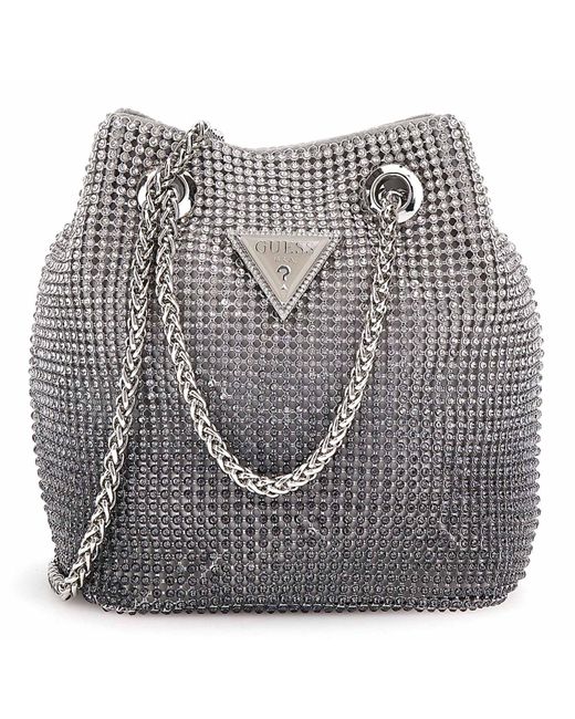 Zalina Mini Pouch Silver Guess en coloris Gray