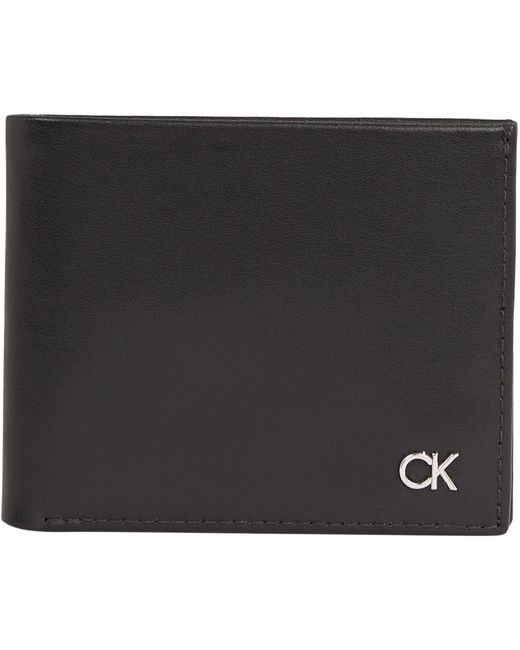 Portefeuille Metal Ck Bifold Anti-RFID Calvin Klein pour homme en coloris Black