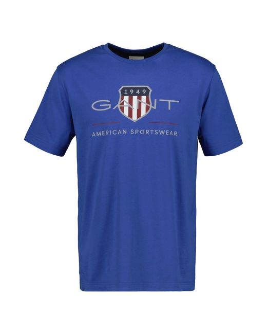 Gant Blue Reg Archive Shield Ss T-shirt for men