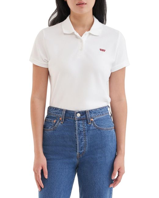 Polo Housemark Slim Shirt di Levi's in White da Uomo