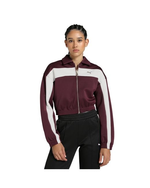 PUMA Relaxed Cropped Trainingsjacke M Ruby Shimmer Red