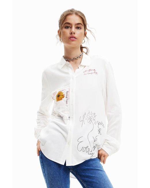 Desigual Woven Shirt Long Sleeve in White | Lyst UK