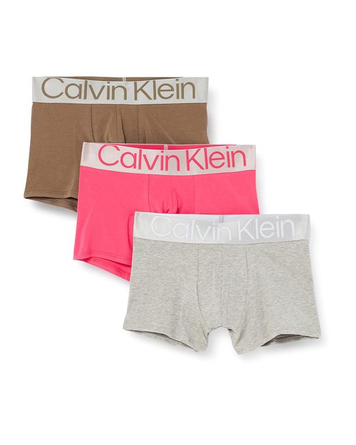 Calvin Klein 3er Pack Boxershorts Trunks Baumwolle mit Stretch in Pink für Herren