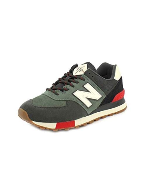 New Balance 574 Mens Green / Red Trainers for Men | Lyst