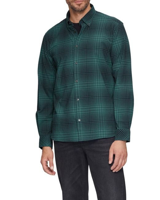 S.oliver Regular Fit: Hemd aus Baumwollstretch mit Button-Down-Kragen in Green für Herren
