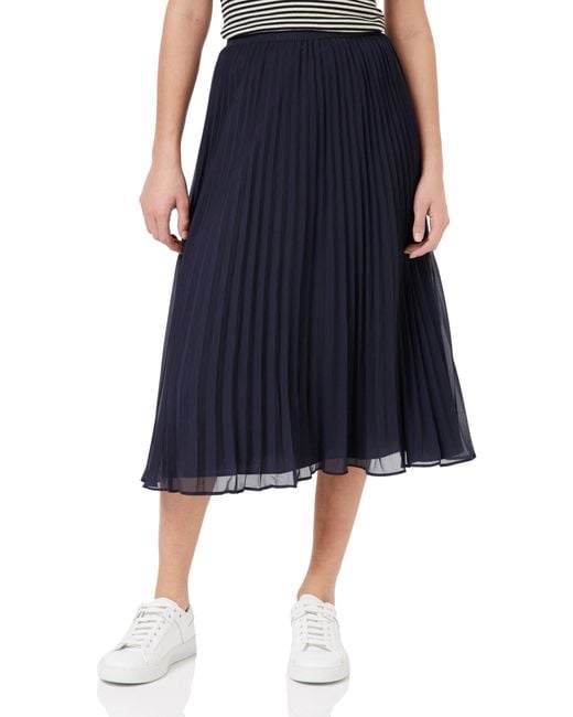 French Connection Blue Pleated Solid Skirt