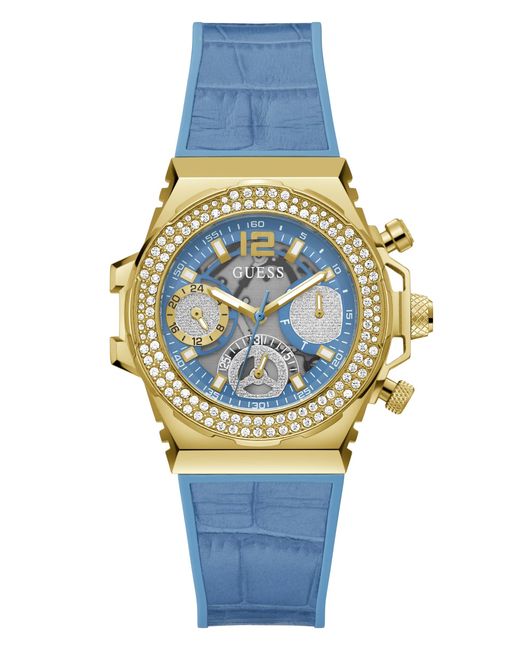 Guess Blue Turquoise Strap Turquoise Dial Gold Tone