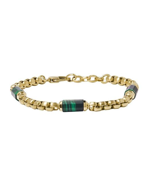 Bracelet pour homme All Stacked Up vert malachite Fossil en coloris Metallic