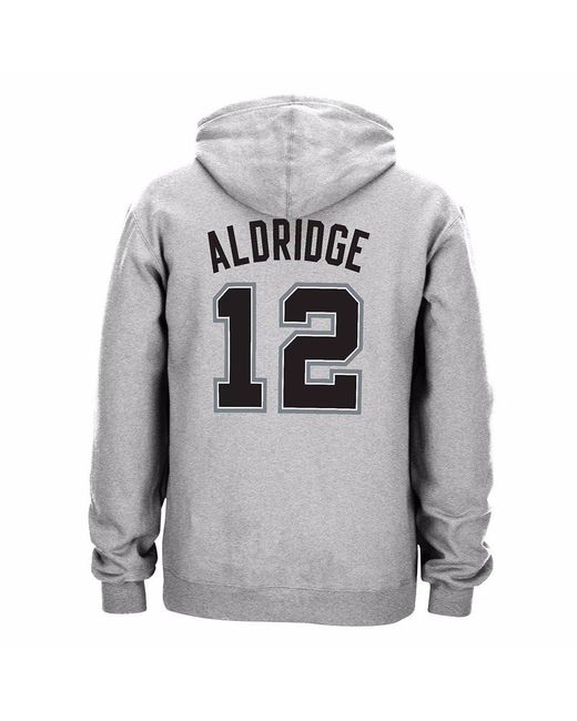 Lamarcus Aldridge San Antonio Spurs NBA Sweat à capuche en polaire pour homme avec nom et numéro de joueur Gris Adidas pour homme en coloris Gray