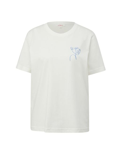 S.oliver White 2147851 T-Shirt mit Detailprint