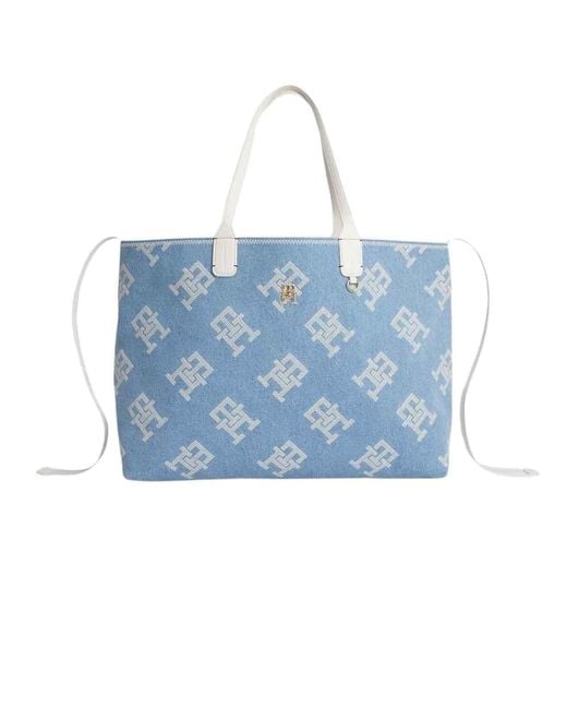 Tommy Hilfiger Blue Calvin Klein Iconic Tommy Tote So