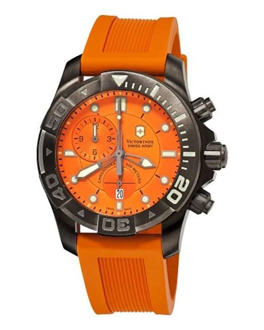Victorinox Swiss Army 241423 Dive Master 500 Orange Chronograph Dial Watch for men