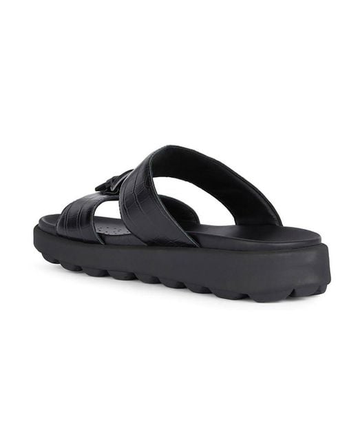 Geox Black U Spherica Ec6 D Slide Sandal for men