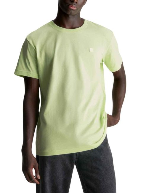Calvin Klein T-Shirt Kurzarm Ck Embro Badge Tee Rundhalsausschnitt in Green für Herren