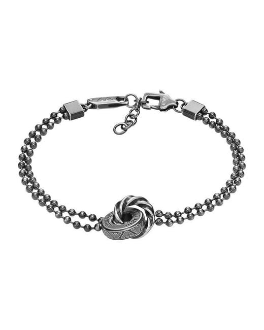 Emporio Armani Edelstahlarmband mit Karabiner in White für Herren