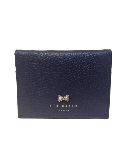 Ted Baker Blue Lilly Travel Accessory Envelope Crad Holder In Navy Leather