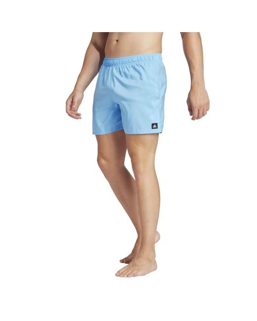 Adidas Blue Solid CLX Swimshorts Badeshorts Badehosen