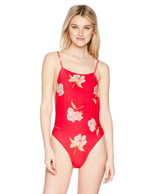 billabong red one piece
