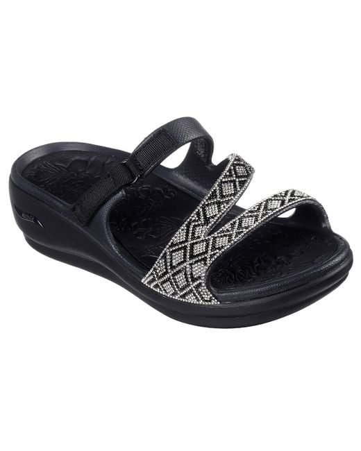 Skechers Black Wedge Sandal