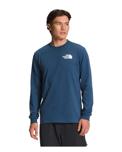 The North Face Blue S' Long Sleeve Box Nse Tee for men