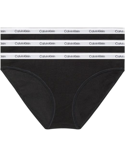 Calvin Klein Black Bikini Shape Briefs Stretch Cotton Pack Of 3
